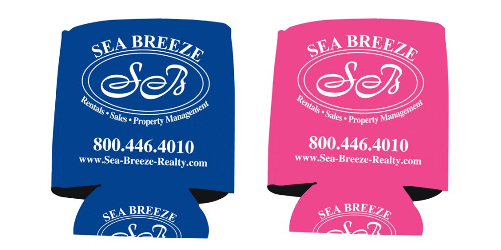 Coozies Promotional Items - Sea Breeze Realty
